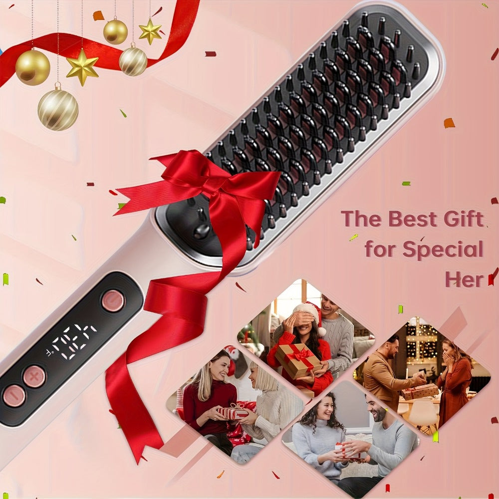 Heated Straightening Brush with Display in White, Grey, Champagne or Purple and Accessory Set — image 13
