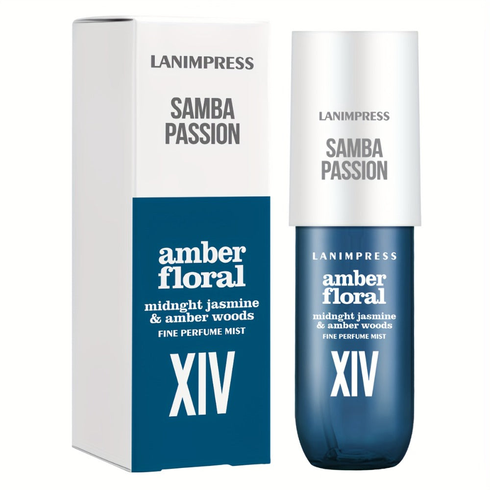 Perfume Mist for Women Samba Passion 3oz Amber Floral Body Hair Fragrance Spray Long Lasting Travel Size Daily Wear Date Nigh