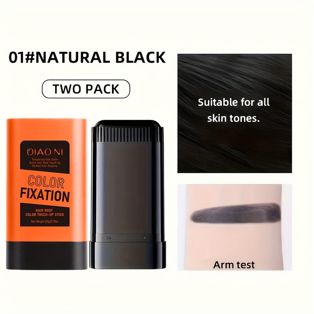 Portable Gray Root Cover Stick 2pcs, Disposable Hair Root Touch-Up with Plant-Based Squalane, Instant Gray Coverage — image 3