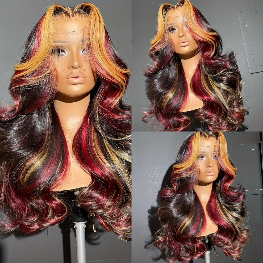 Lace Front Wig 28in Body Wave Highlight Style with 13x4 HD Lace, 180% Density, Combs and Strap — image 9