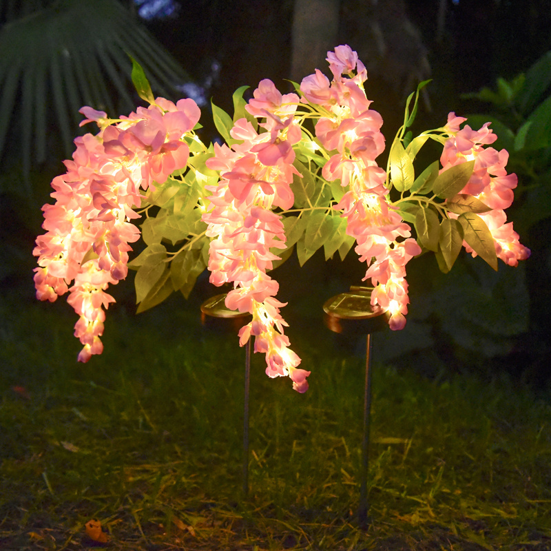 Solar Garden Lights 52-LED Wisteria Flower Stake with Two Modes and Six Color Options for Patio — image 17