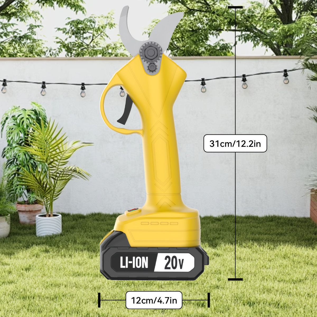 20V-Labeled Cordless Pruning Shears with Display, Yellow or Green Body and One- or Two-Battery Kits — image 6