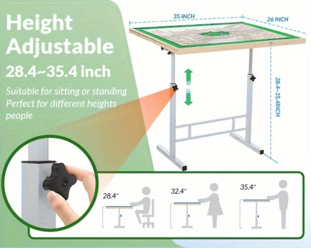 Puzzle Table in a 1500 Pieces Adjustable Angle and Height 4 Drawer Design with Metal Legs — image 9