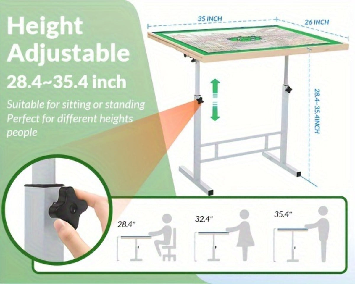 Puzzle Table in a 1500 Pieces Adjustable Angle and Height 4 Drawer Design with Metal Legs — image 9
