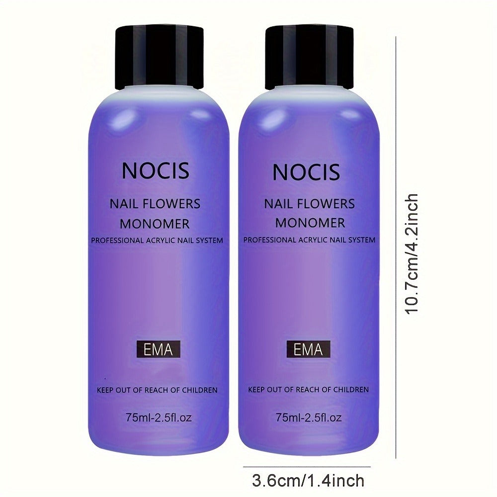 Acrylic Liquid Monomer 2 Pack 2.54oz Each Odorless Crystal Formula for Salon-Quality Nail Extensions for Home and Salon Manic