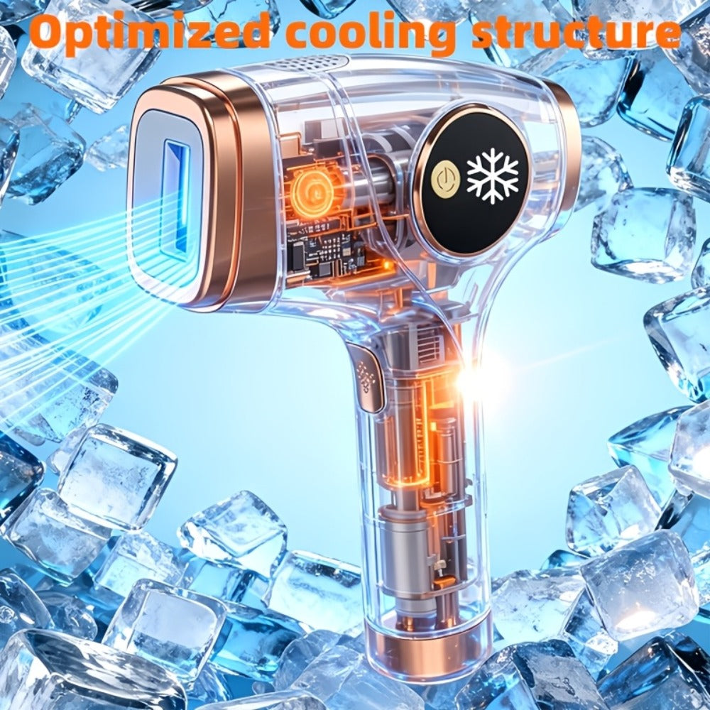 IPL Hair Removal Device Sapphire Ice Cooling Painless 999900 Flashes 9 Modes – At-Home Permanent Hair Reduction for Women Men