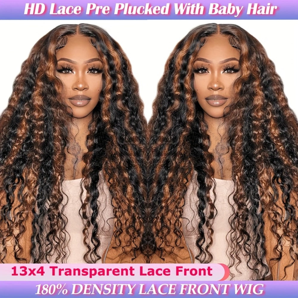 Deep Wave Human Hair Wig with 13x4 HD Lace Front, 180% Density and 14-34 Inch Length Options — image 1