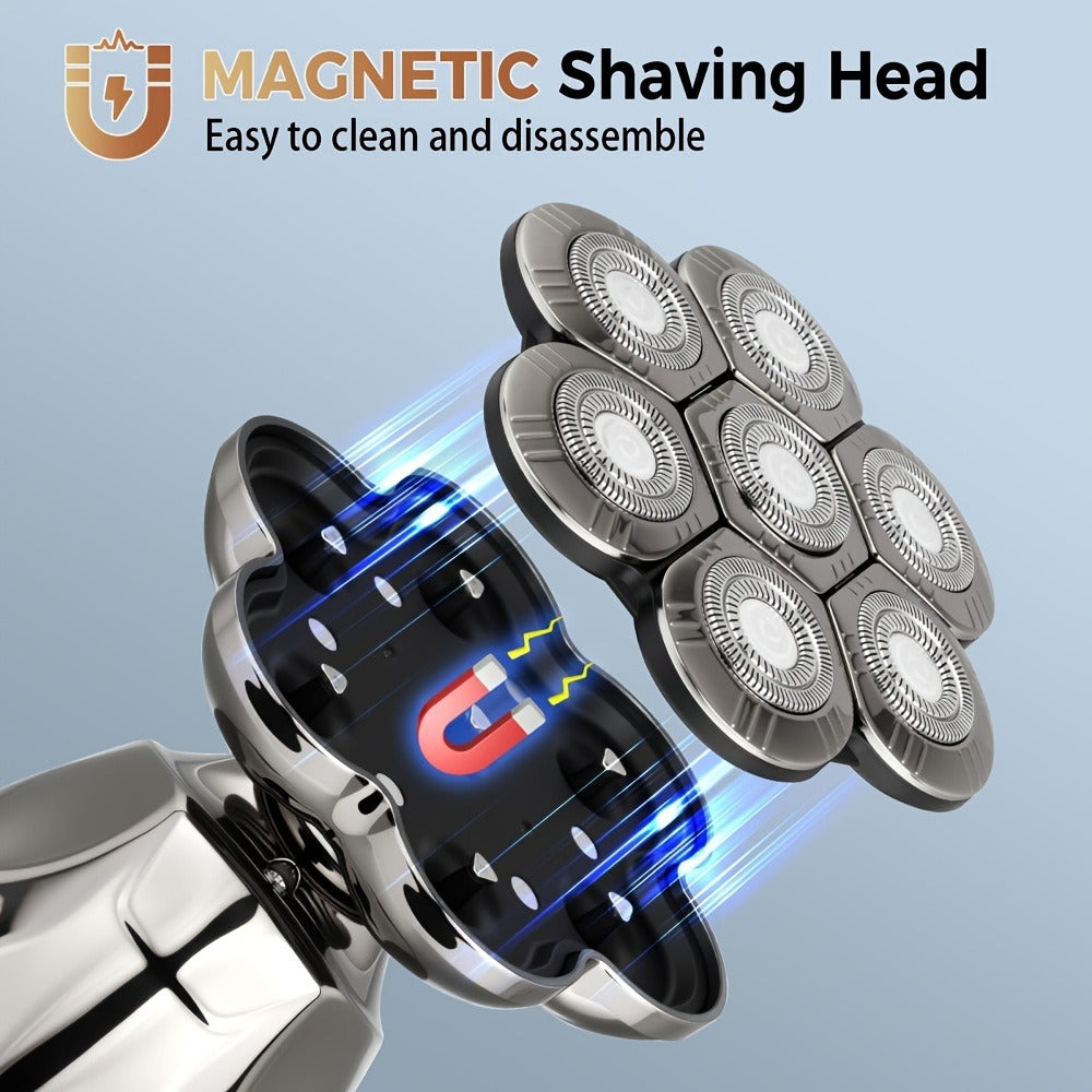 Electric Shaver 8D Floating Rotary Head with IPX5 Wet/Dry Use, LED Display and Two Grooming Set Options — image 3