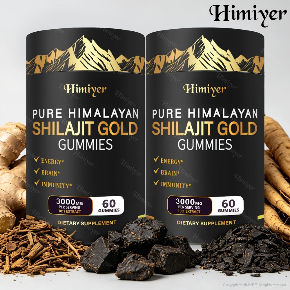 Shilajit Supplement 3000mg with Ginger, Ginseng & Ashwagandha – Pure Fulvic Acid & Multi-Mineral Phytonutrient Formula for En
