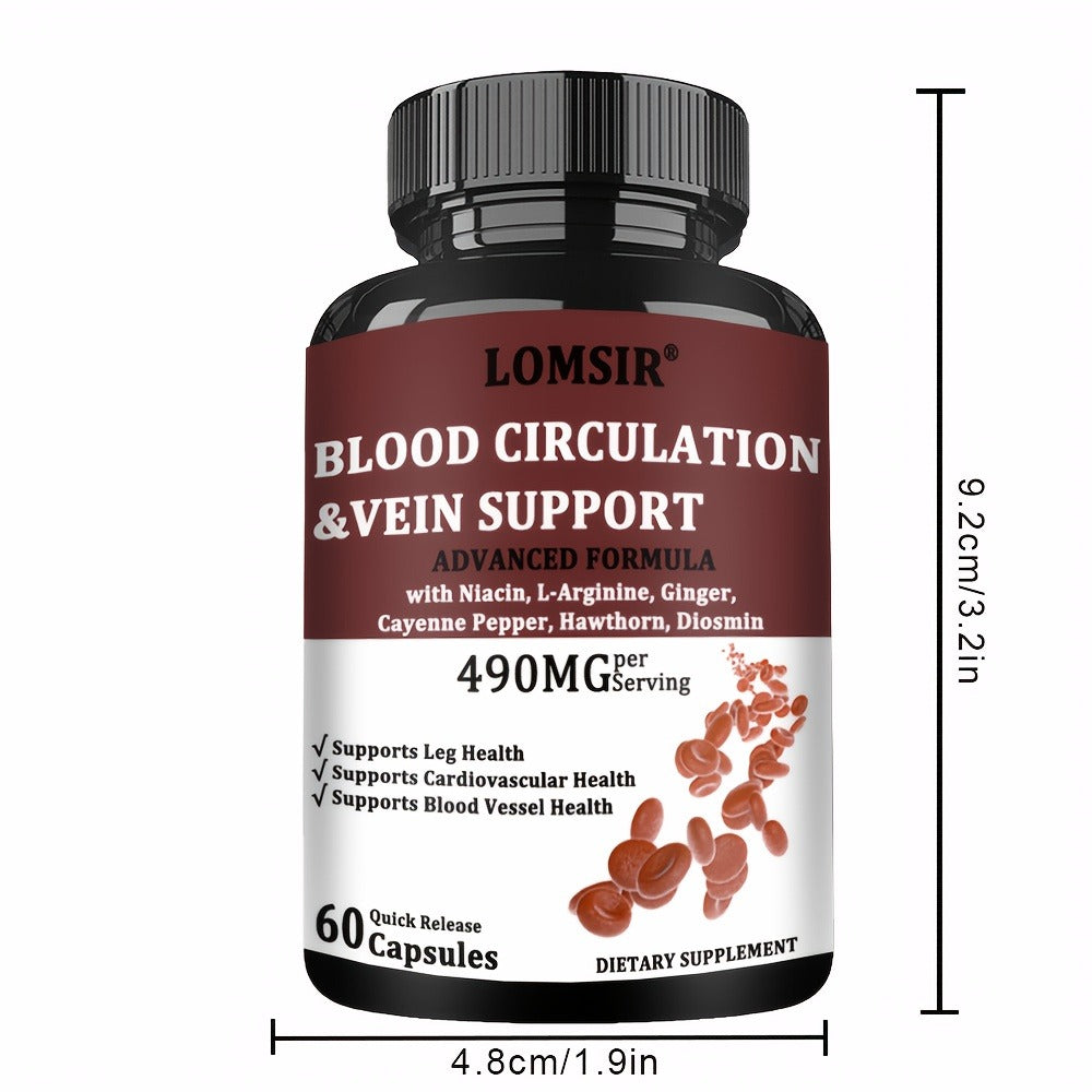 Dietary Supplement Capsules with Niacin, L-Arginine, Hawthorn, Diosmin, Cayenne and Ginger, 60 Count — image 5