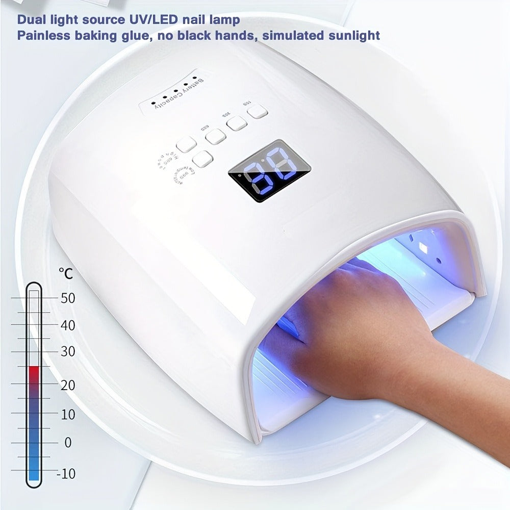 Rechargeable UV LED Nail Lamp with 33 Light Beads, Four-Button Display and Three Style Options — image 7