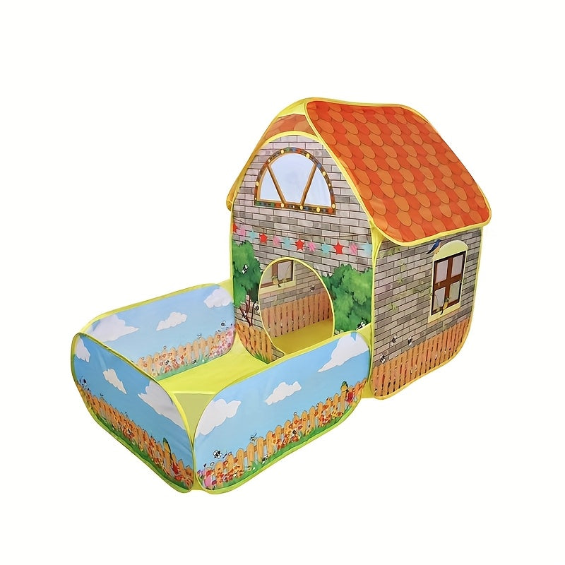Kids Cottage Play Tent with Ball Pit Cartoon Playhouse Indoor Outdoor with the Listed Color, Size or Set Options for Everyday