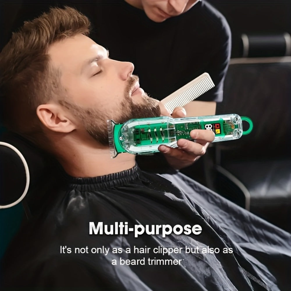 LED Hair Clipper for Men – USB-C Rechargeable Cordless Beard Trimmer with LED Display & 4 Guide Combs, Barber-Grade Home Hair