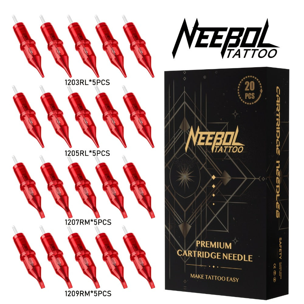 Tattoo Cartridge Needles with Neebol Label, 20 or 50-Piece #10 #12 Round Liner and RM Choices — image 5
