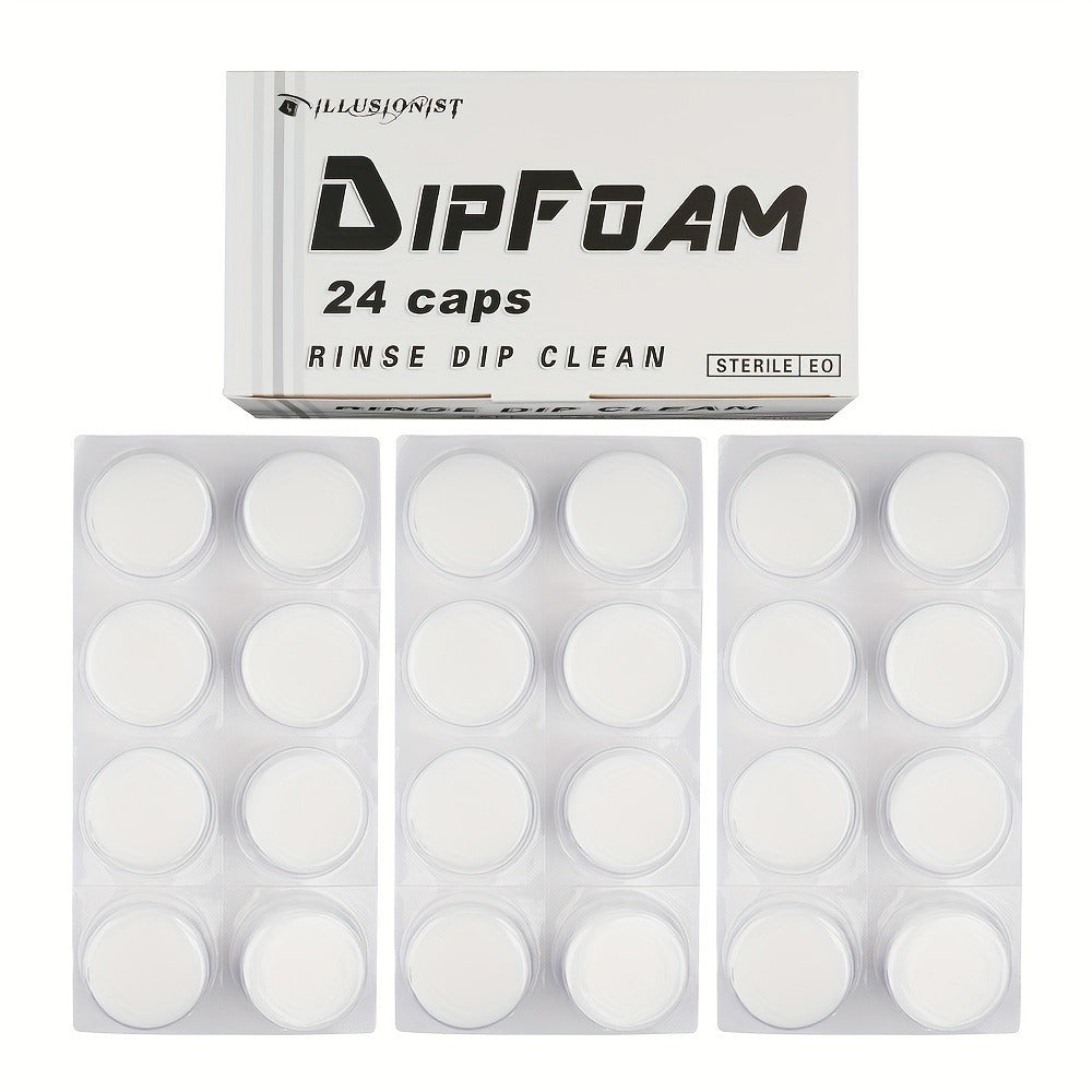 Tattoo Needle Dip Clean Cups 24pcs Foam Liner, Odorless Non-Electric Safe Cleaning for Cartridge & Traditional Needles — imag