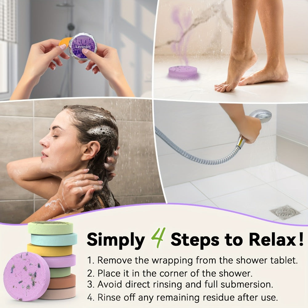 Shower Steamers Gift Set 6 Pcs Individually Wrapped – Natural Essential Oil Aromatherapy, for Bath Time, Home Spa and Persona