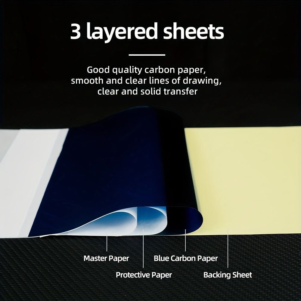 Tattoo Transfer Paper 100 Sheets 4-Layer Thermal Stencil, Sharp Precise Design Transfer, Hand Drawing & — image 4