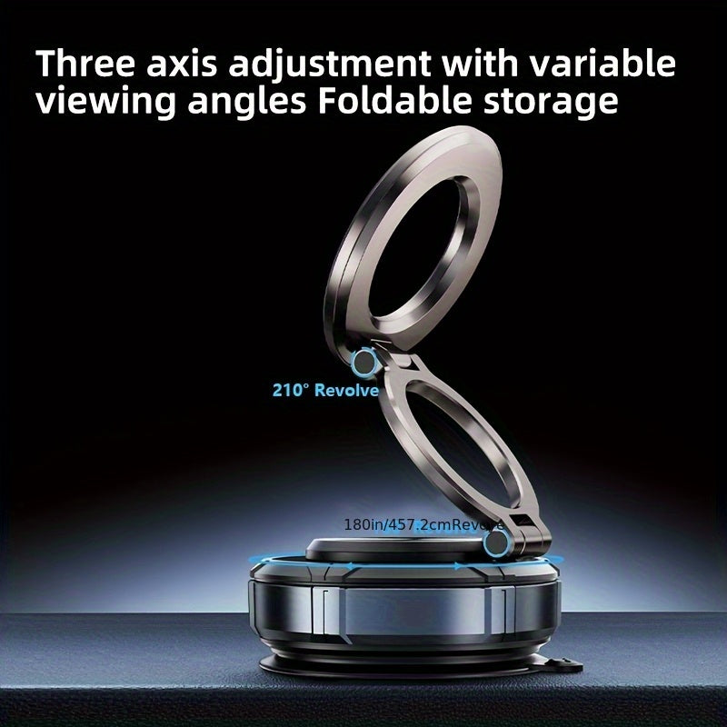Magnetic Car Phone Mount with Vacuum-Style Dashboard Base and Swivel Joint and 360-Degree Bracket — image 6