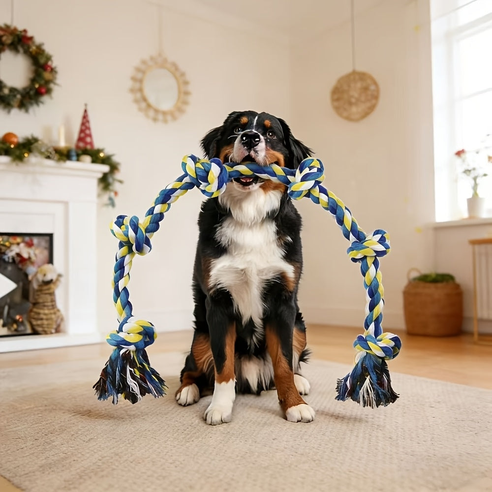 Dog Toy Six-Knot Twisted Rope Bone in Two Colorways for Tug, Fetch and Chew Play with Medium or Large Dogs — image 4