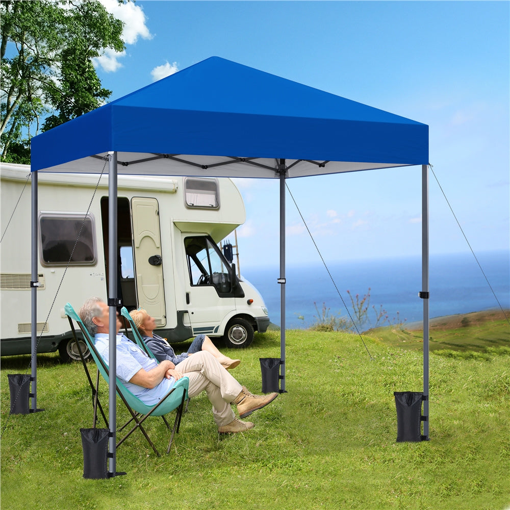 Pop Up Canopy One-Push Lock UPF 50+ Height Adjustable Instant Canopy Tent with Roller Bag, Guy Lines & Ground Anchors for Par