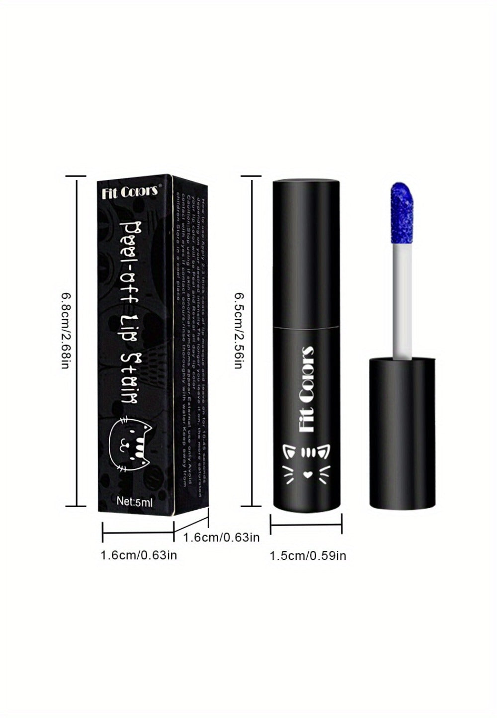 Matte Velvet Lip Stain Set 6 Colors Waterproof Smudge-Proof, Metallic Blue Cobalt Bold Shades Vegan Lip Gloss for All Skin To