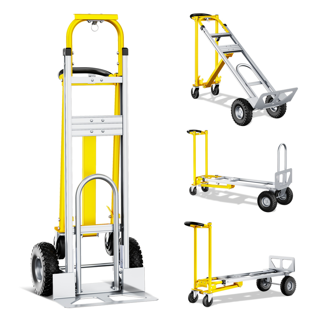 Hand Truck 3-in-1 Aluminum Convertible Dolly, 800-Industrial Utility Trolley with Folding Design for Moving — image 5