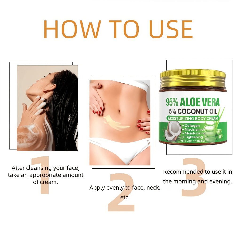 Aloe Vera Collagen Face Cream, Two Jar Set with Hyaluronic Acid and Coconut Oil for Daily Moisture — image 10