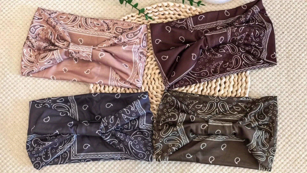 Floral Turban Headbands for Women 8 Pack Non-Slip Elastic Boho Knotted Wide Hair Wrap for Sports Yoga Running Workout Sweatba