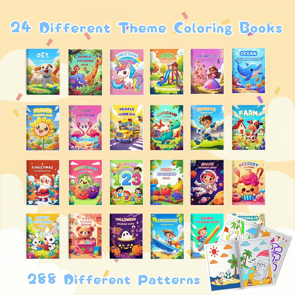 Bulk Coloring Books for Kids 24 Pack, Party Favors Goodie Bag Stuffers Ages 3+, Animals, Mermaid & Dinosaur Designs — image 2