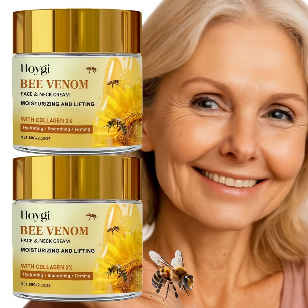 Face Cream Bee Venom and Collagen Two-Bottle Set for Morning and Evening Moisturizing Care — image 1
