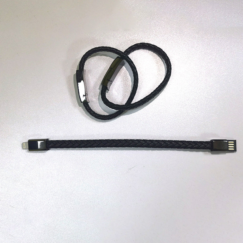 Leather Bracelet Charger Cable - iPhone 14/13, USB-C & Micro USB