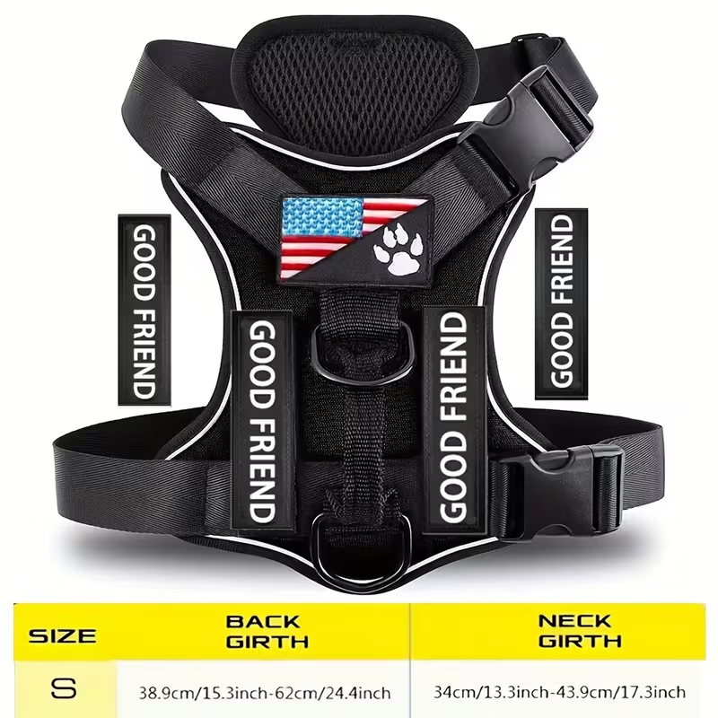 Five-Patch Dog Vest Harness in Black, Red, Rose Red, Grey or Green with XS-to-XL Sizes Pictured — image 43