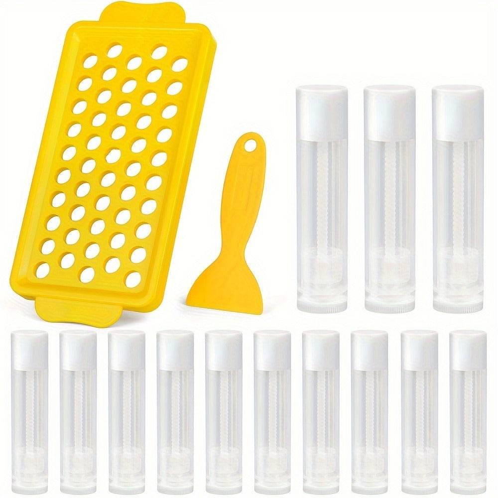Empty Lip Balm Tubes 50 Pack with Filling Tray & Spatula, 5.5ml Clear BPA Free DIY Lip Balm Making Kit, Food — image 7