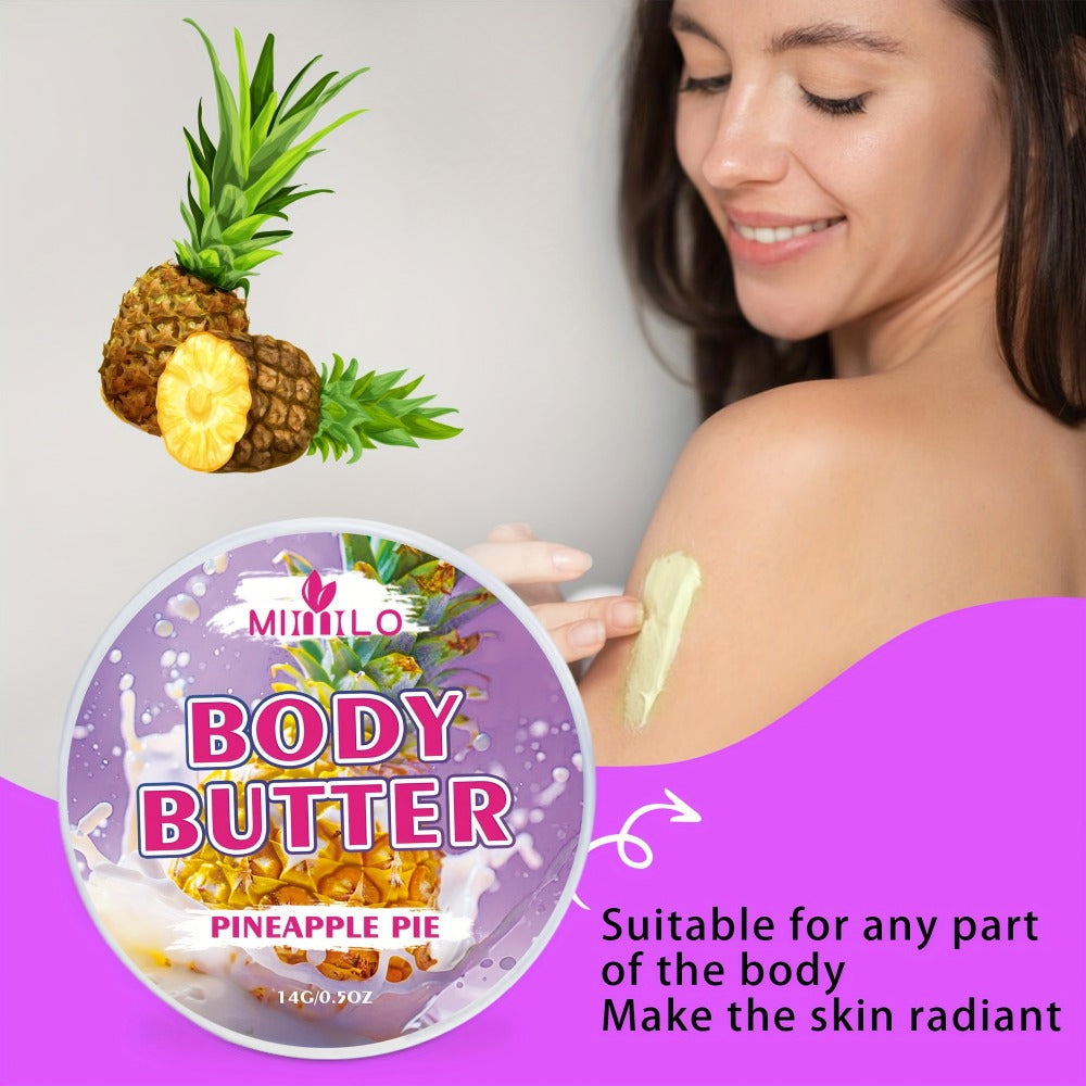 Fruity Body Glaze Set 8 Scents 100g×2 – Pineapple Coconut Strawberry Coffee Peach Doughnut Birthday Cake Non-Greasy All-Day M