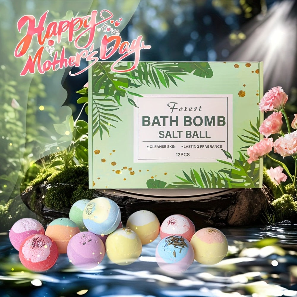 Bath Bombs, 12-Piece Extra-Large Gift Box with Assorted Colors, Labeled Scents and Forest Bath Ball Option — image 2