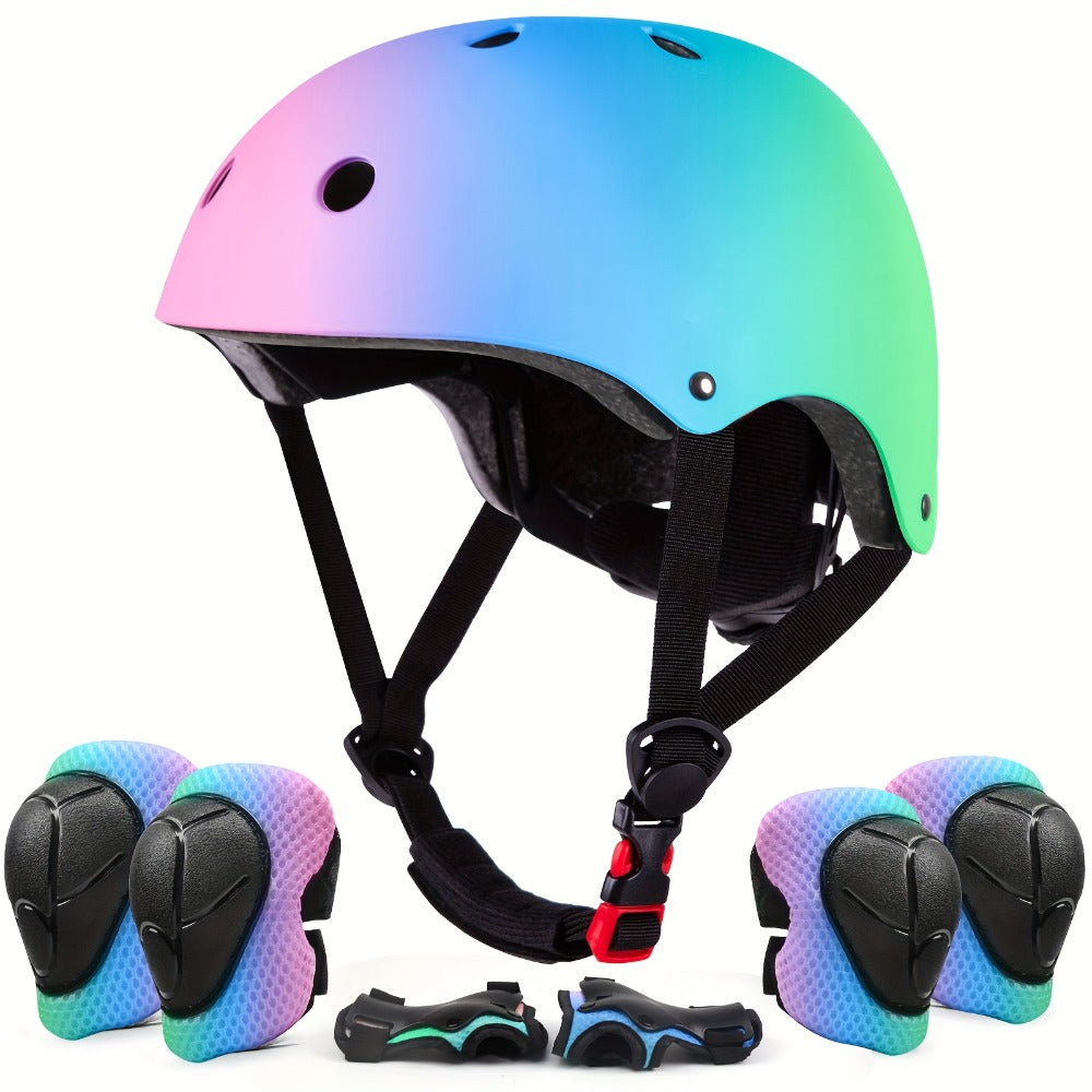 3D Shark Kids Bike Helmet with Knee and Elbow Pads Set, Ultra-Light 230g Adjustable Safety Helmet Ages 5+ — image 1