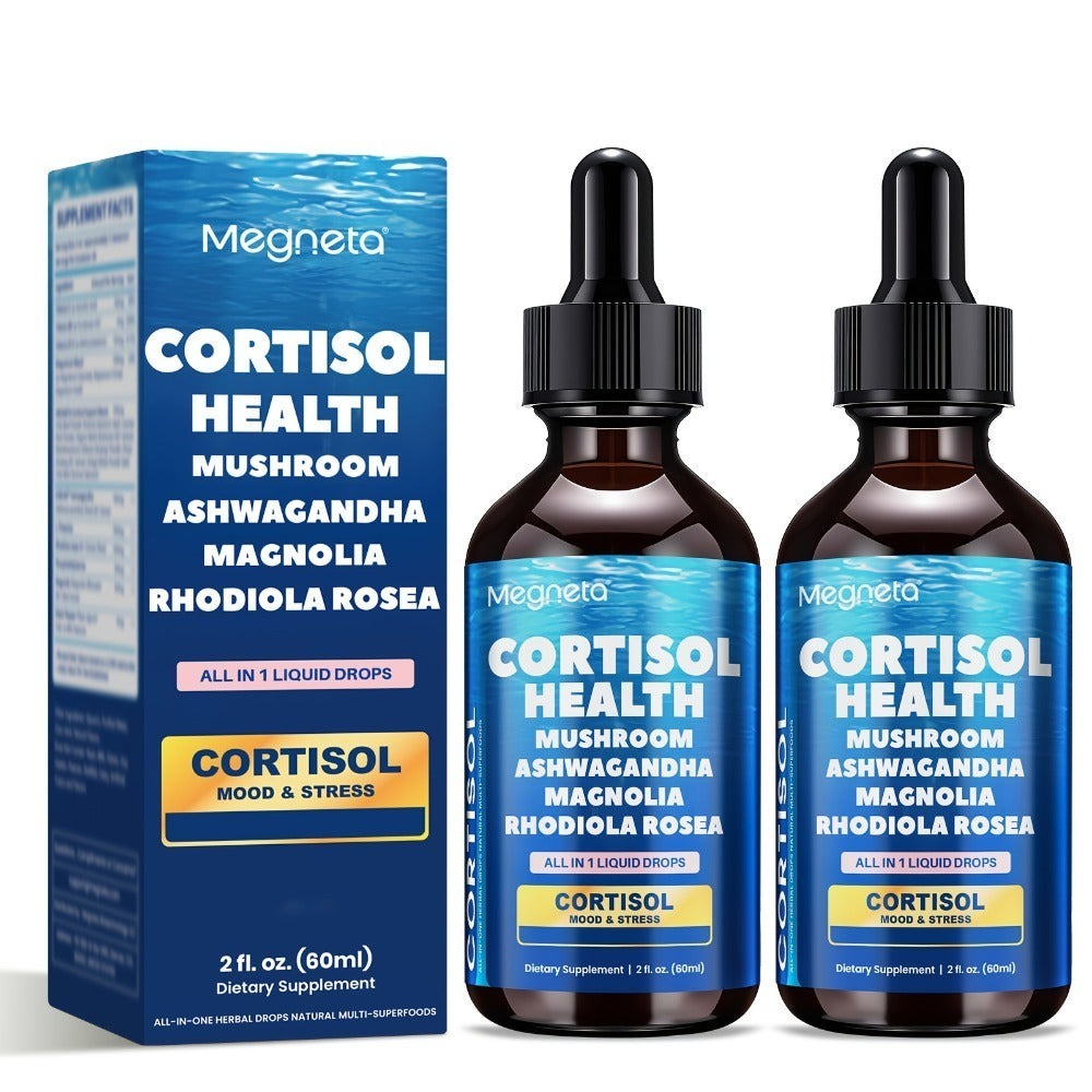 Cortisol Balance Liquid Drops for Stress & Cortisol Belly, KSM-66 Ashwagandha, Magnesium Glycinate & L-Theanine Sublingual Su