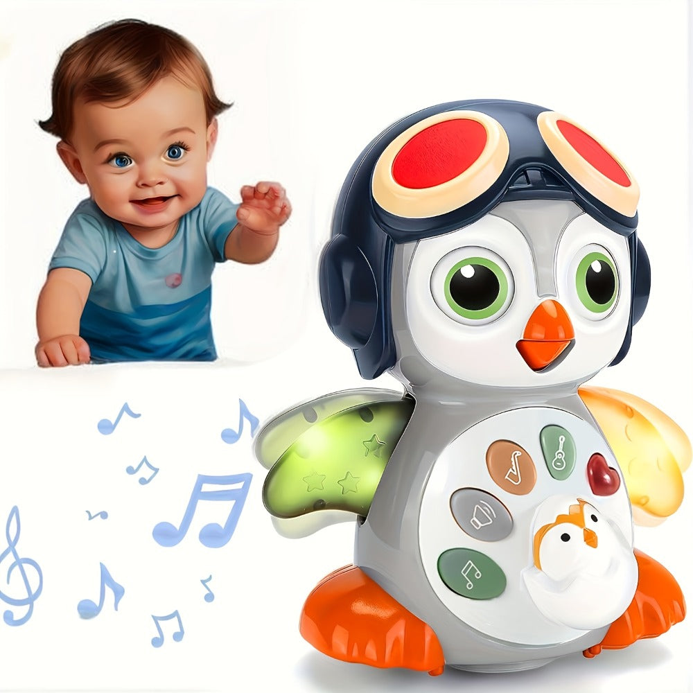 Musical Crawling Penguin Toy with Light-Up Wings, Moving Eyes and Four Front Control Buttons — image 2