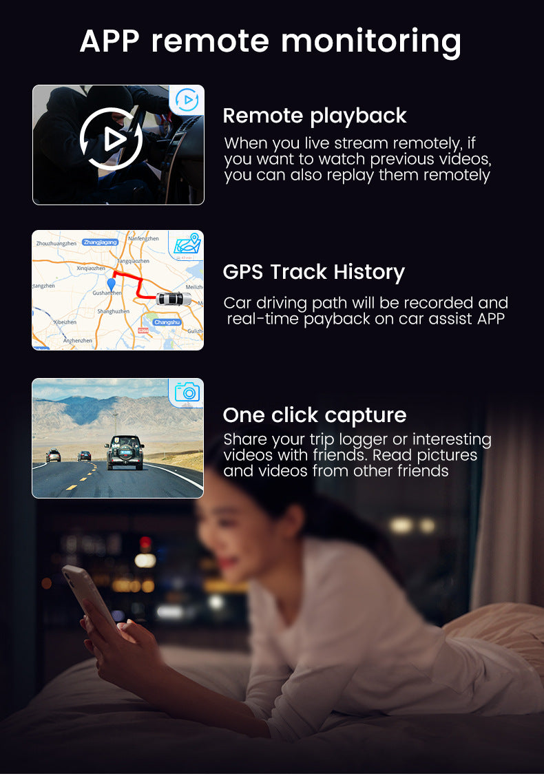 2K HD Wi-Fi Rearview Camera Car HD Dash Cam