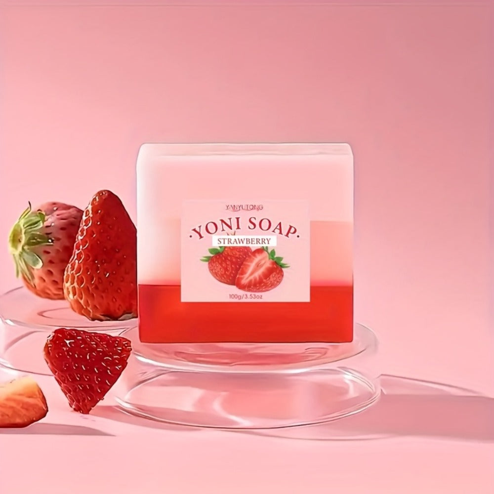 Strawberry Intimate Soap for Women 3-Pack – pH-Balanced Feminine Wash Bar for Gentle Intimate & Body Cleansing | Moisturizing