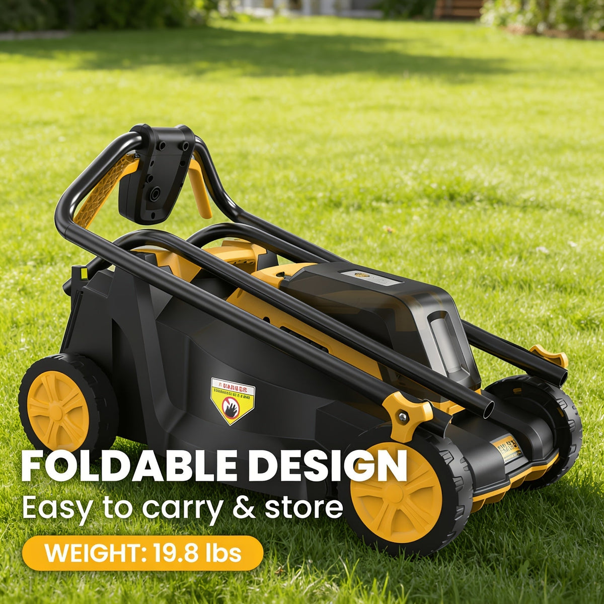 Brushless Cordless Lawn Mower 20V Compatible with Dewalt 20V MAX Battery 14-Inch 700W Pure Copper Motor for Garden, Patio and