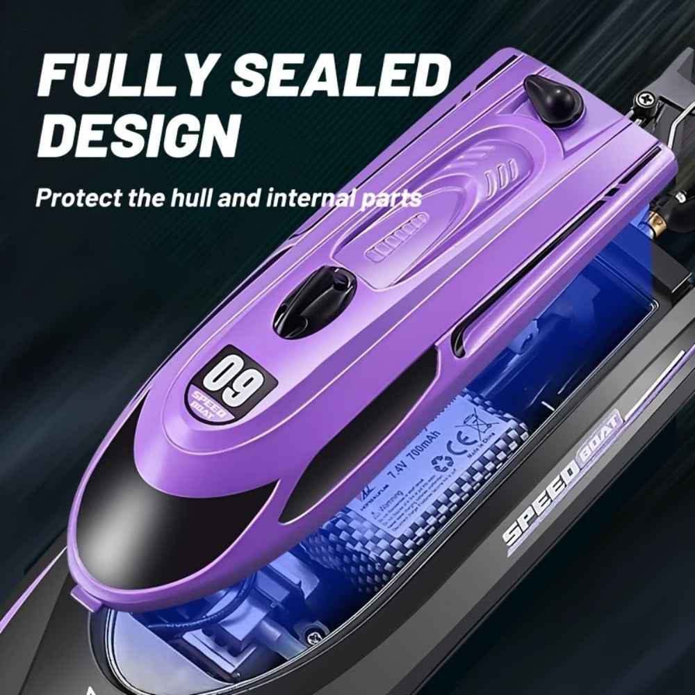 Remote Control Speedboat 25KM/H with Auto Flip Reset Night Light & Low with the Listed Color, Size or Set Options for Everyda