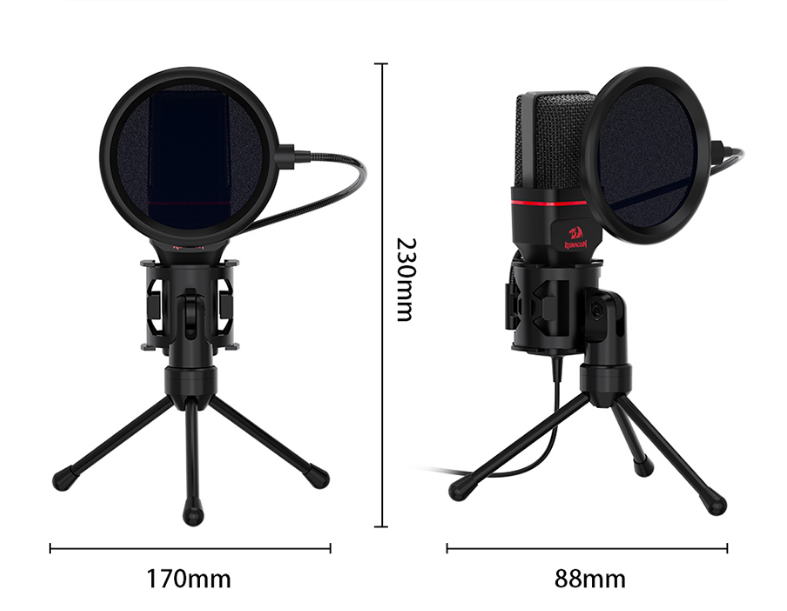 Compatible with Apple, Condenser Microphone With Tripod 3.5 Mm Audio Computer Studio