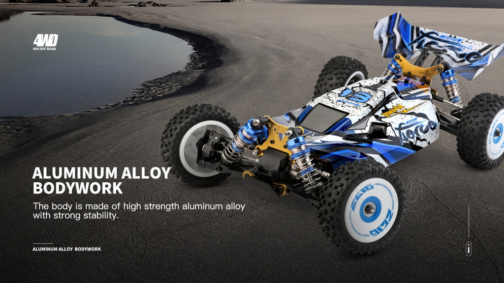 Remote Control Car, Wltoys 124017 Brushless 4WD Off-Road Racer with 75KM/H Source Speed and Two 7.4V 2200mAh Batteries — imag