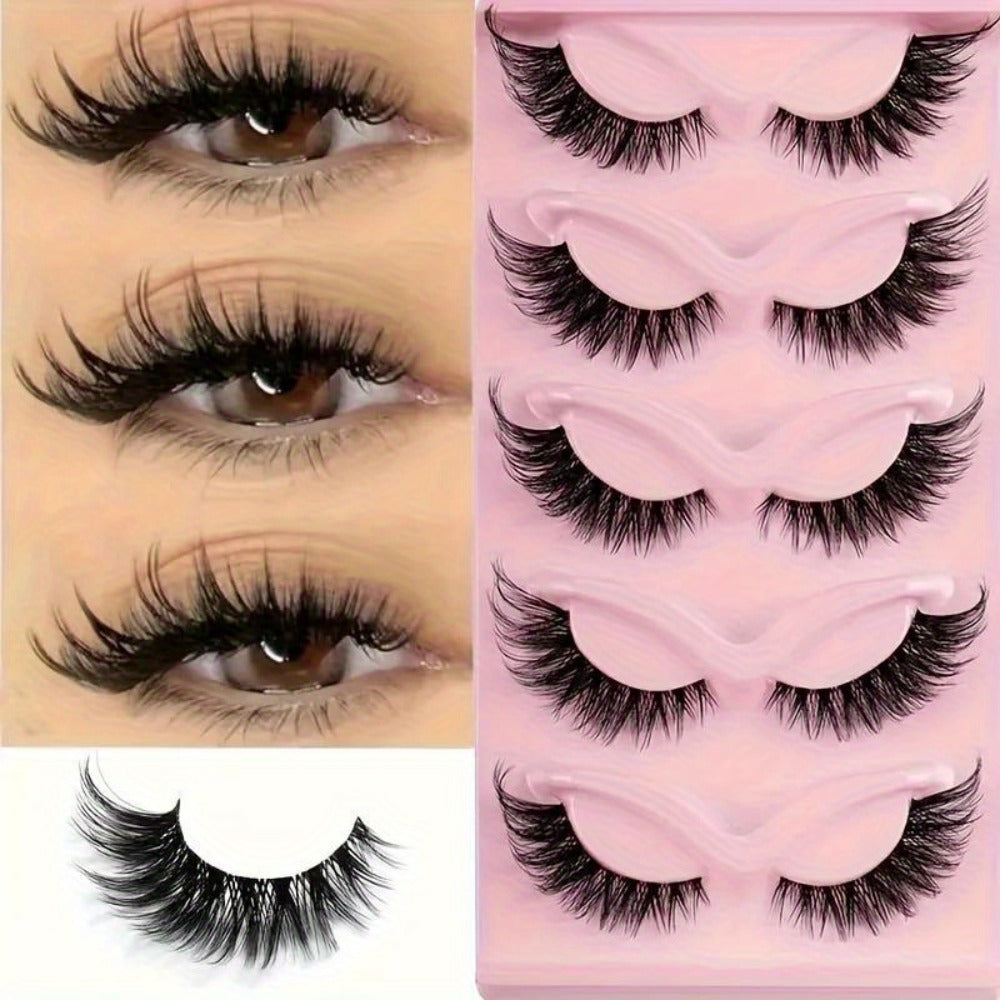 15 Pairs Cat Eye Strip Lashes – Natural Long Manga Wispy False Eyelashes with Winged Tips, 3 Boxes Elongated Dramatic Eye Loo