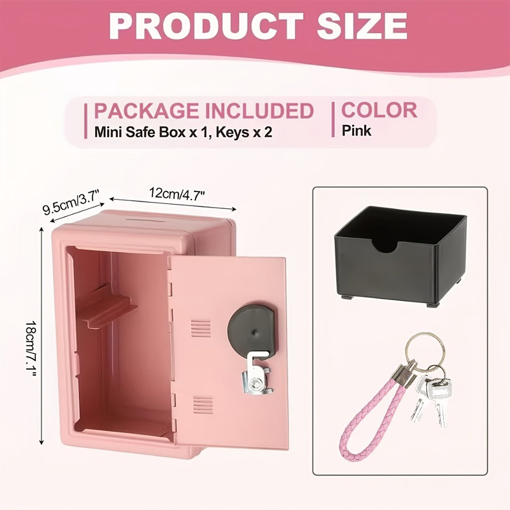 Metal Coin Bank Safe with Key and Combination Lock – Secure Steel Money Box with Removable Drawer, Coin Slot & Cash Storage f