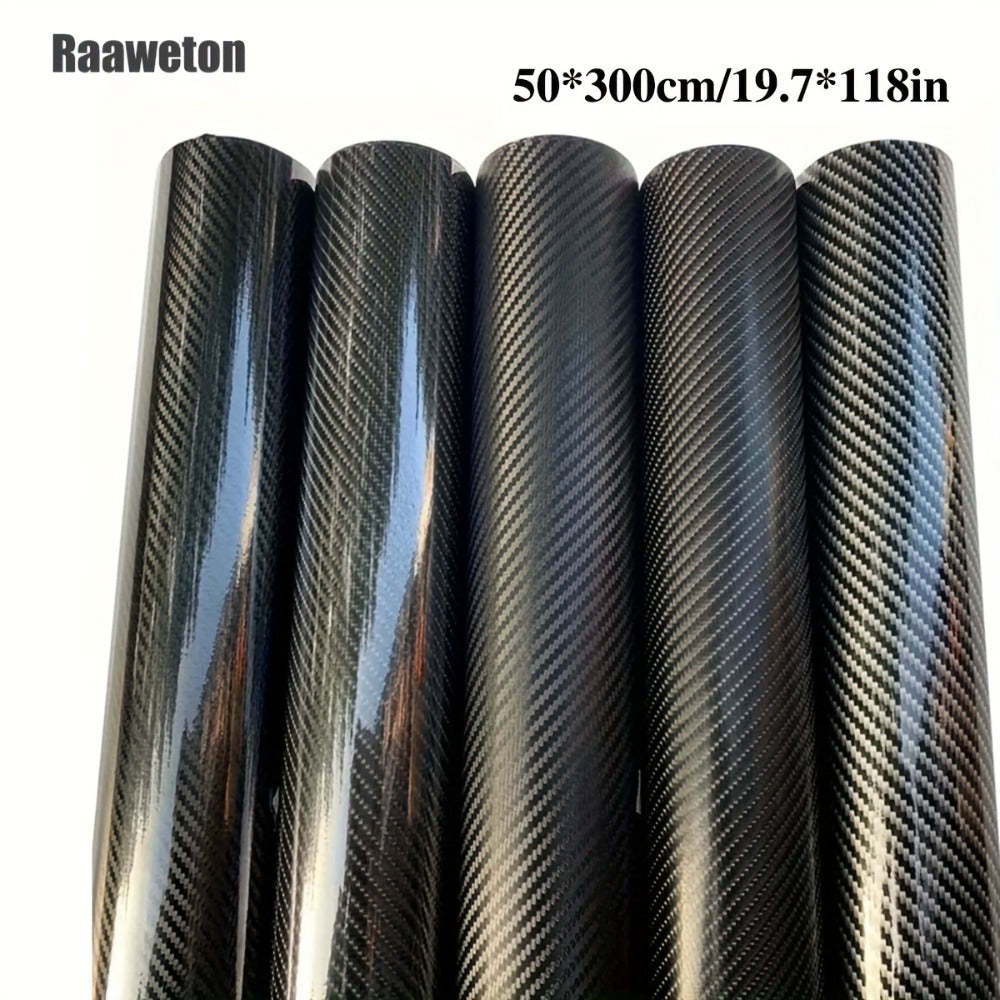5D Carbon Fiber Vinyl Wrap 50cm x 300cm – Self-Adhesive Car Interior Decor Film, UV Protection, Scratch-Resistant, Dashboard 