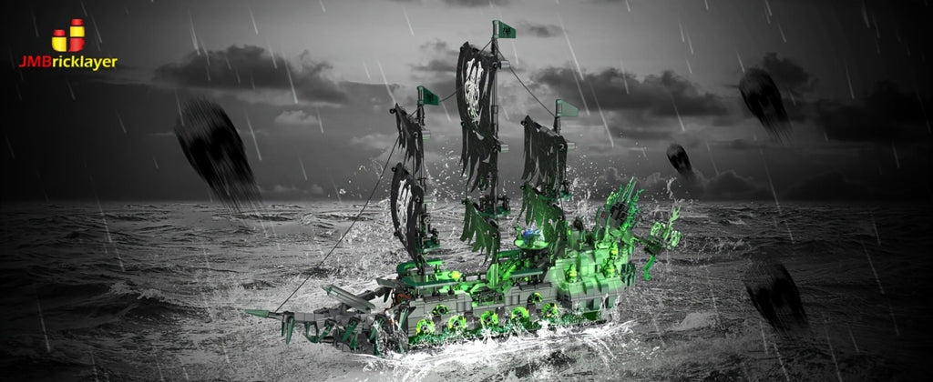 Flying Dutchman Pirate Ship Building Blocks Ghost Ship Model 40001 with LED Lights, Adult Teen Collector Construction Kit — i