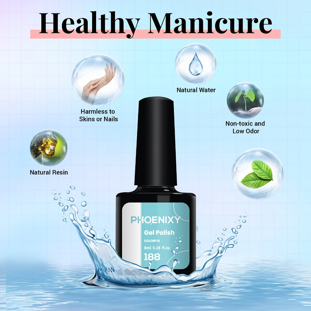 Gel Nail Polish 40-Piece Kit with 36 Colors, Base Coat, Glossy and Matte Top Coats, Glitter Shades and UV Cure — image 2