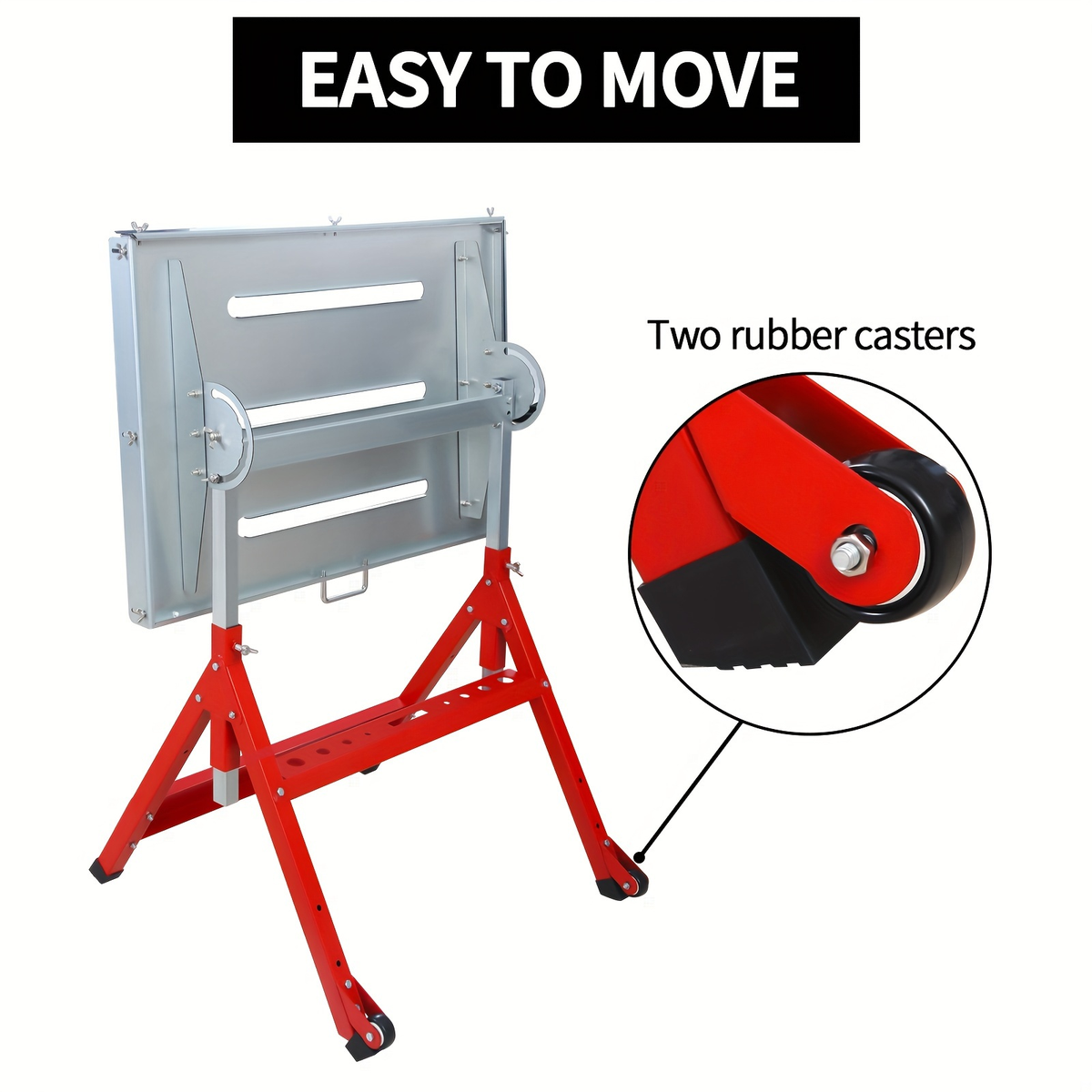 Steel Workbench with Wheels, Portable Welding Table Height-Adjustable 30"x20" Heavy Duty Steel Work Table for Garage Workshop